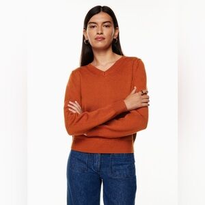 WILFRED FREE (Aritzia) Palomino Sweater, Merino Wool. Copper Red. Small fits XS